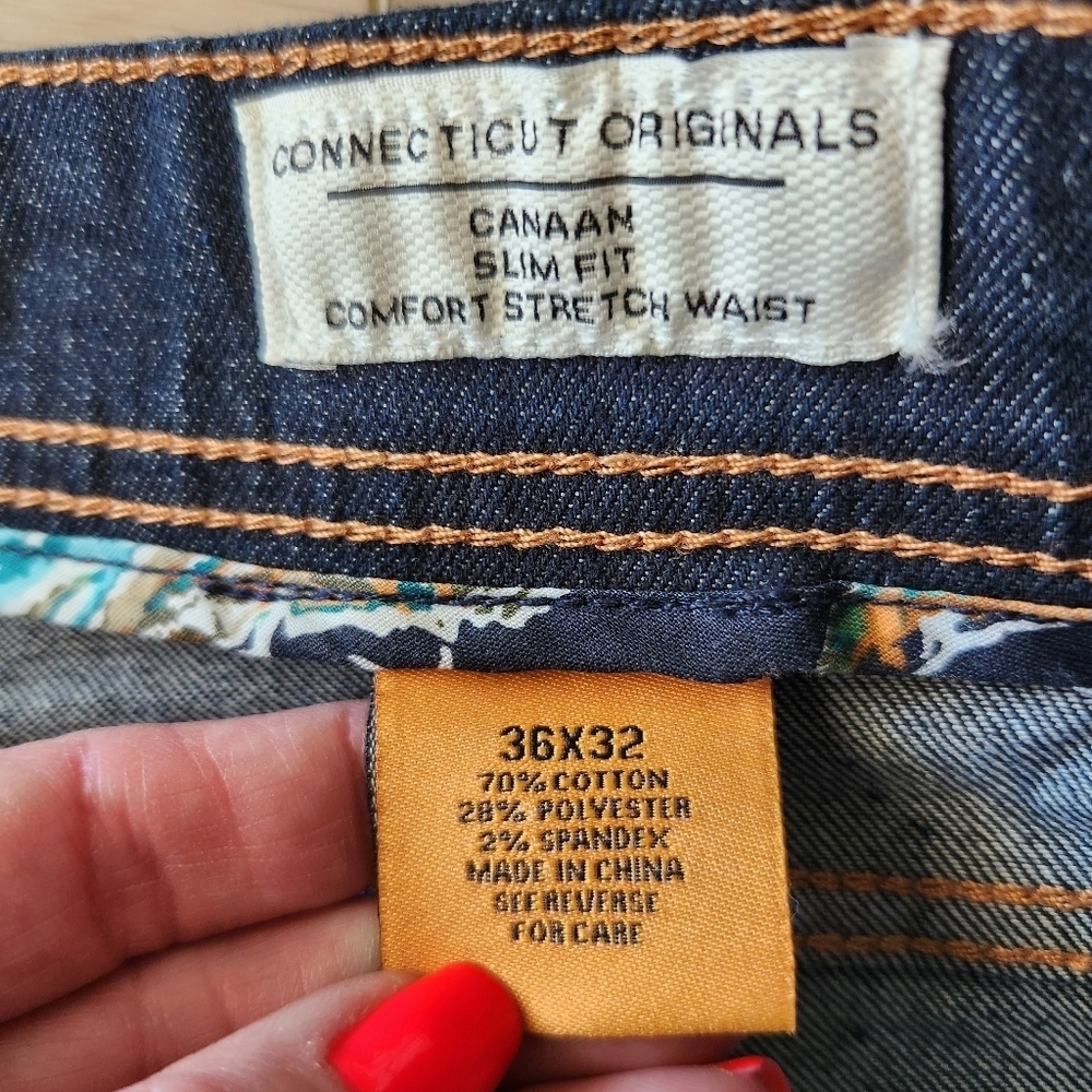 Tailor Vintage Canaan Slim Fit Jeans Mens Size 36x32 Dark Wash Denim - Picture 5 of 7